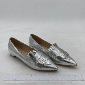 XYD Women Vintage Fringe Dress Flats Pointy Closed Toe Slip Ons Driver Loafers